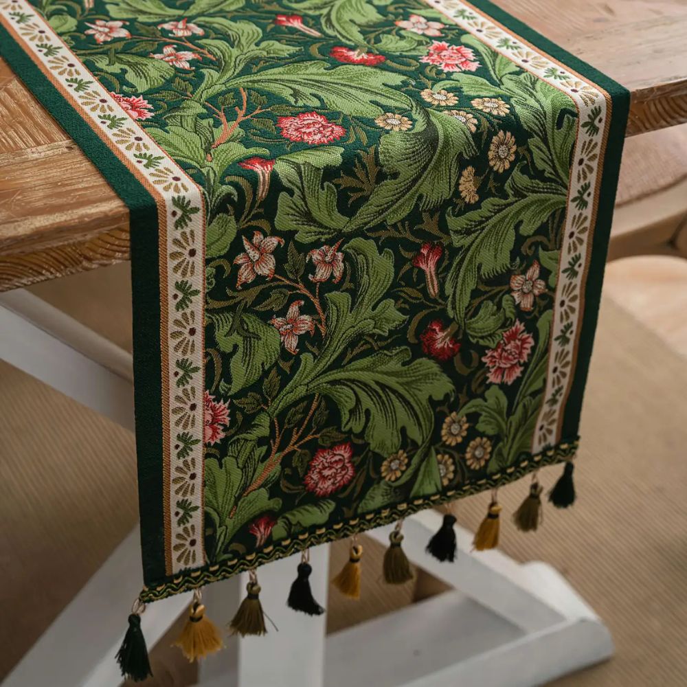 Flora Vine Embroidered Table Runner 7
