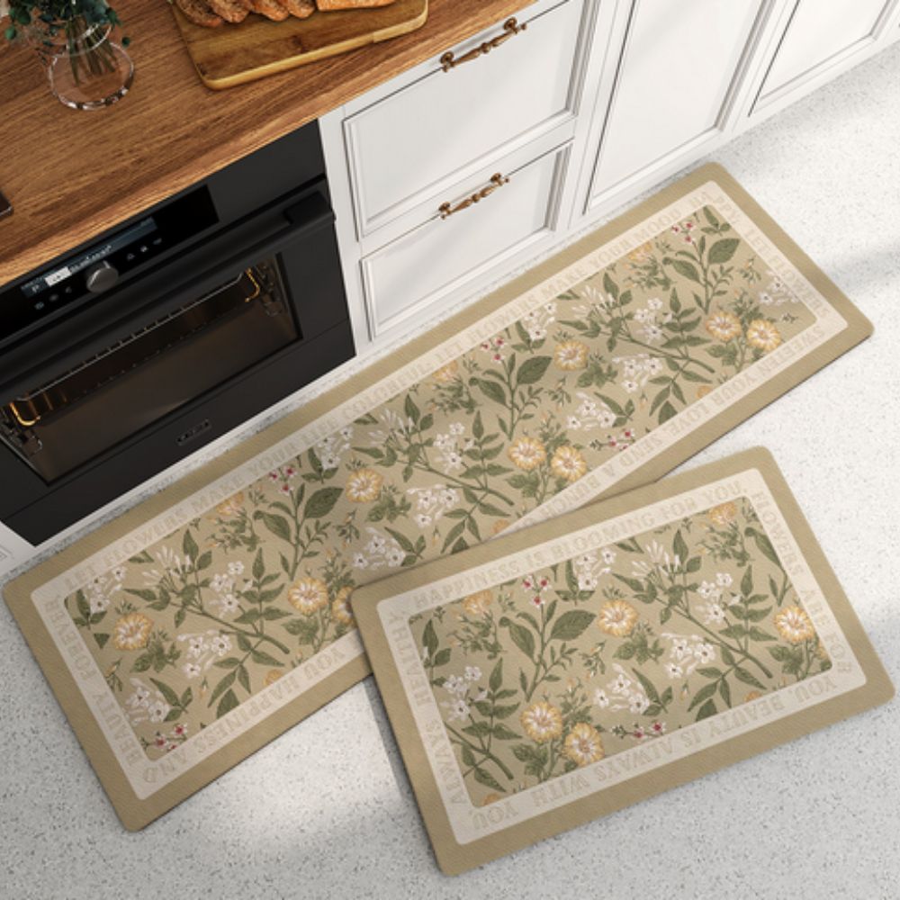 Floral Quick-Dry Kitchen Mat 4