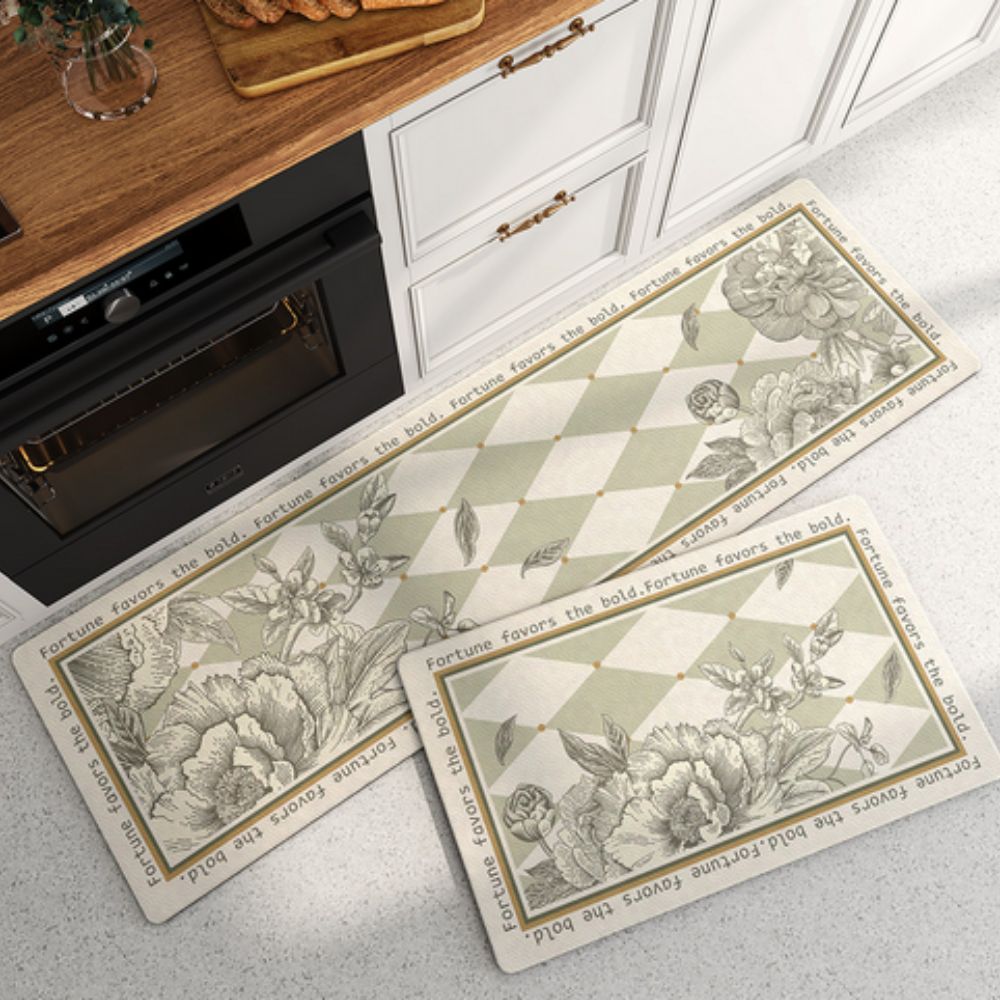 Floral Quick-Dry Kitchen Mat 5