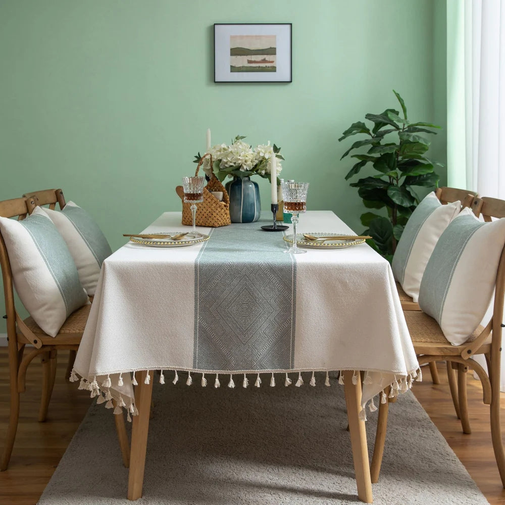 Glisstra Geometric Tassel Tablecloth 0