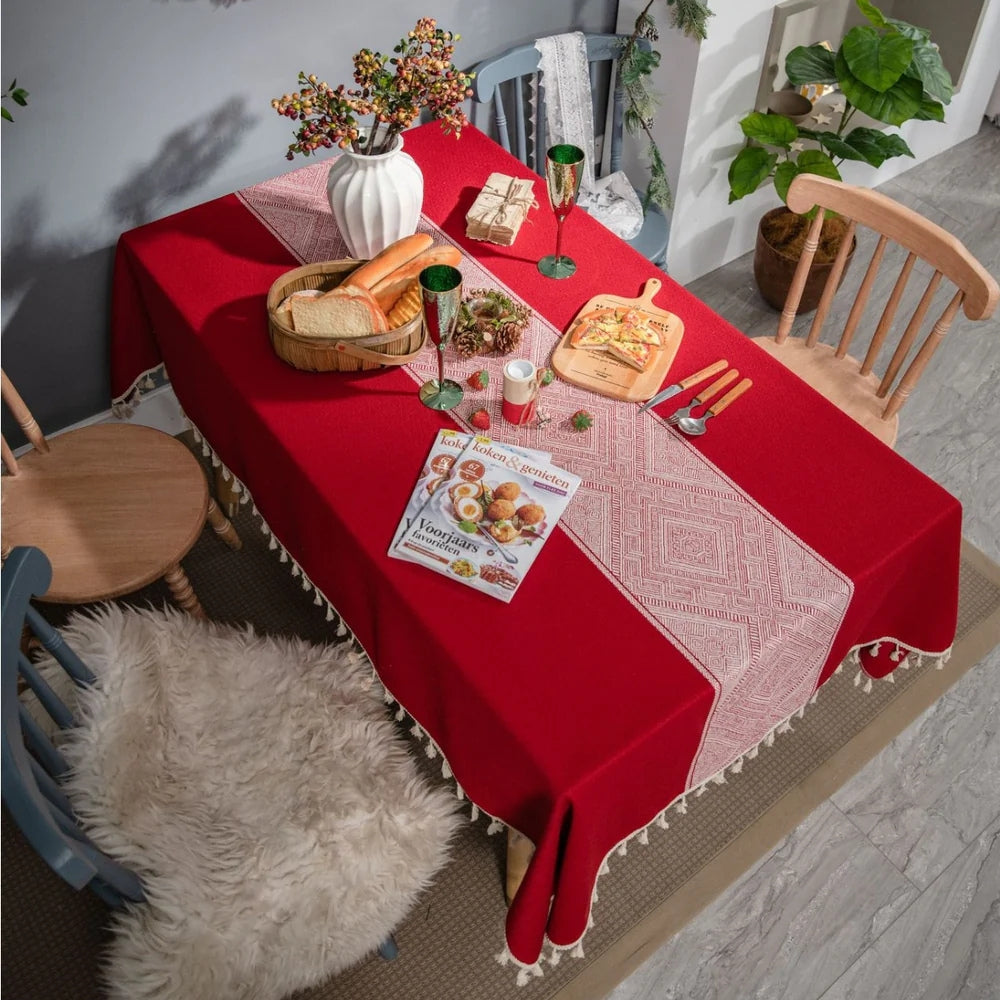 Glisstra Geometric Tassel Tablecloth 3