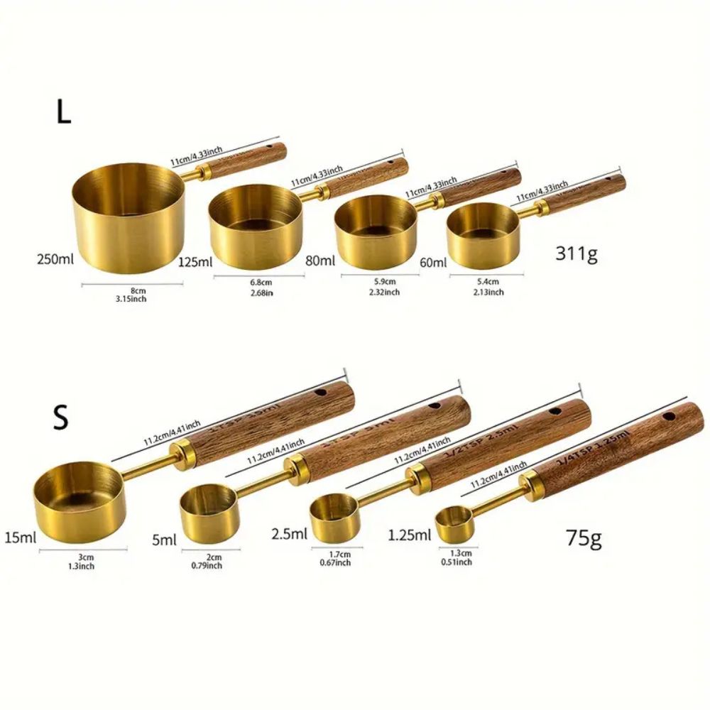 Golden Measuring Spoon Set 8