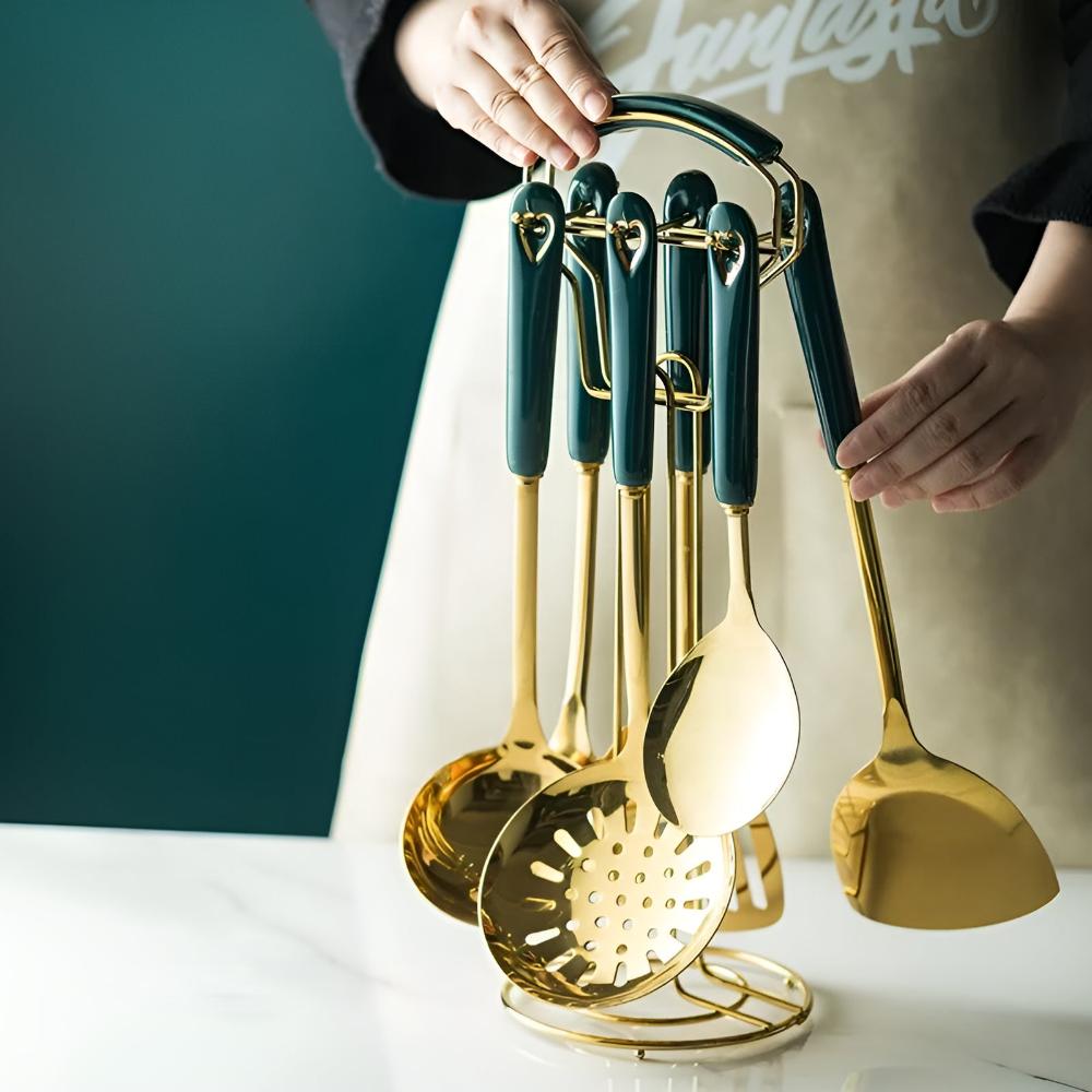 Golden Stainless Steel Utensil Set 2