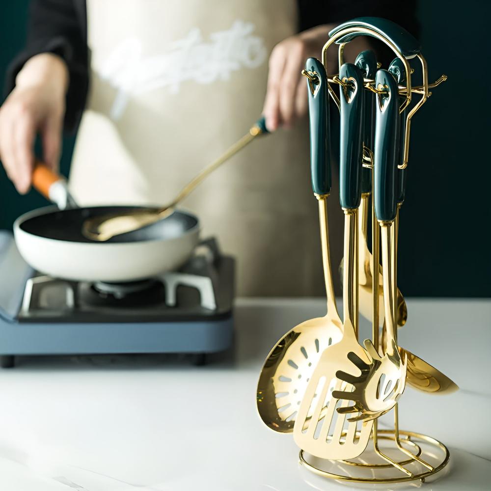 Golden Stainless Steel Utensil Set 5