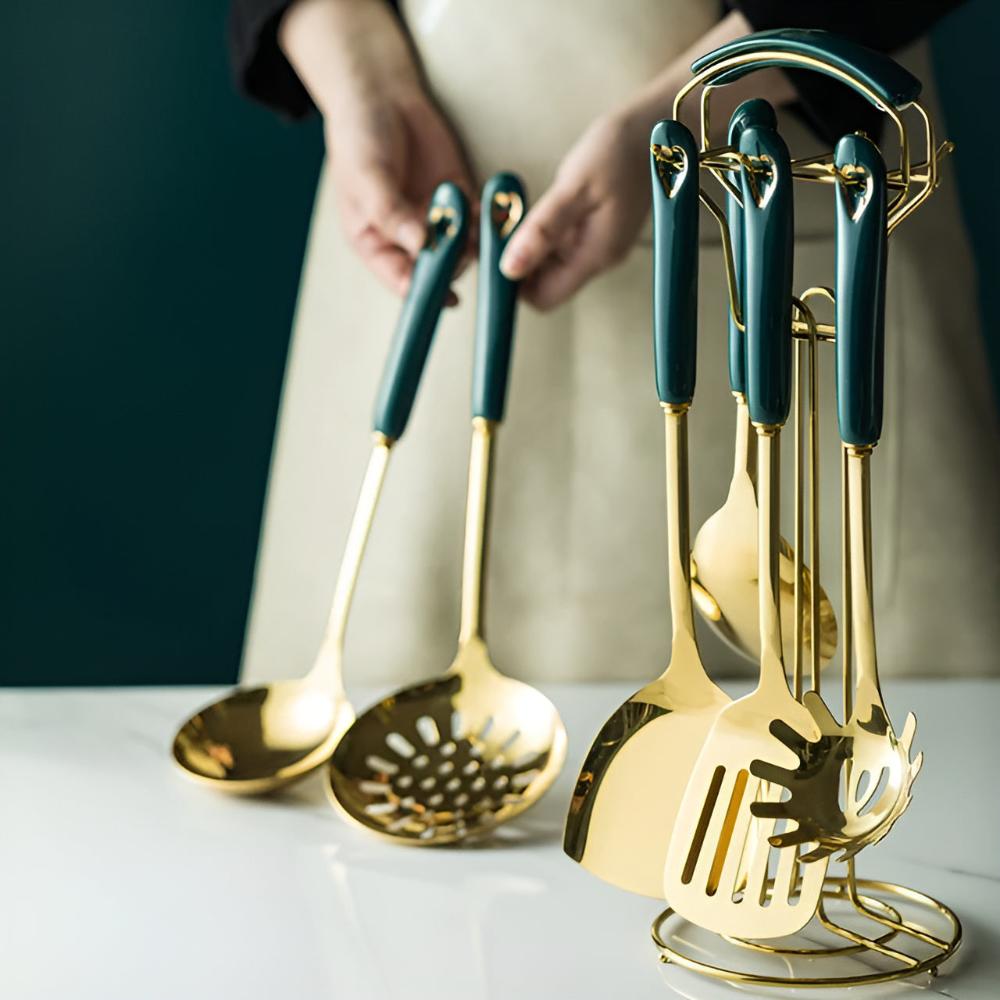Golden Stainless Steel Utensil Set 7