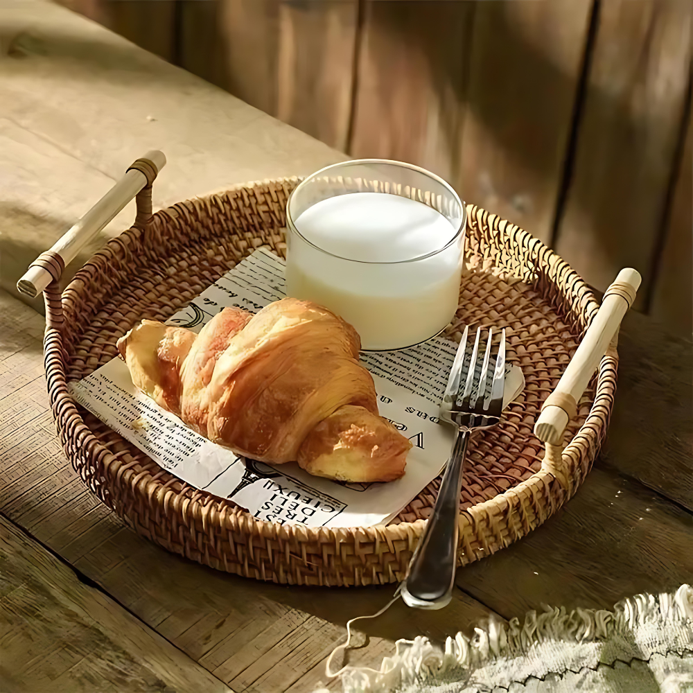 Handcrafted Rattan Serving Tray 3