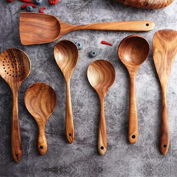 Handmade Teak Wooden Kitchen Utensils | 7 Sets 0