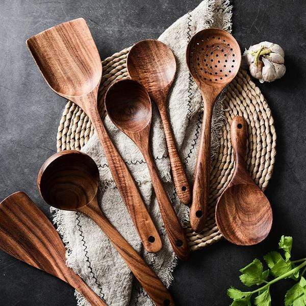 Handmade Teak Wooden Kitchen Utensils | 7 Sets 2