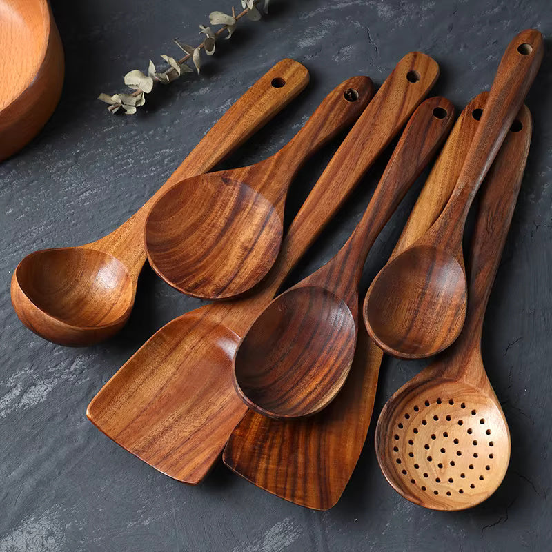 Handmade Teak Wooden Kitchen Utensils | 7 Sets 3
