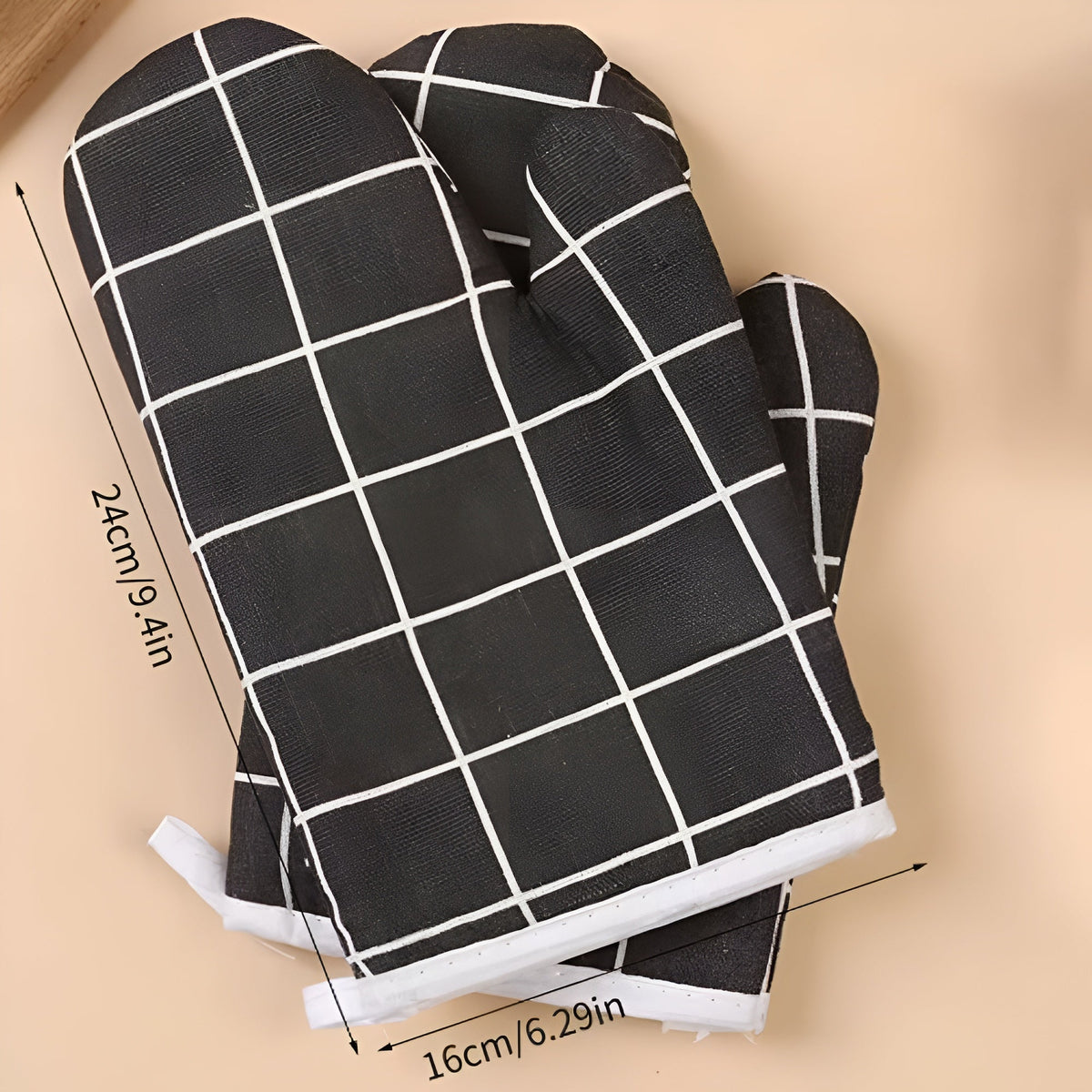 Heatproof Grid Pattern Kitchen Mitts 0