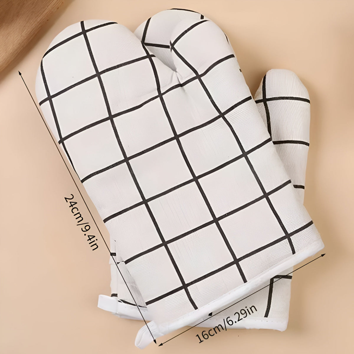 Heatproof Grid Pattern Kitchen Mitts 8