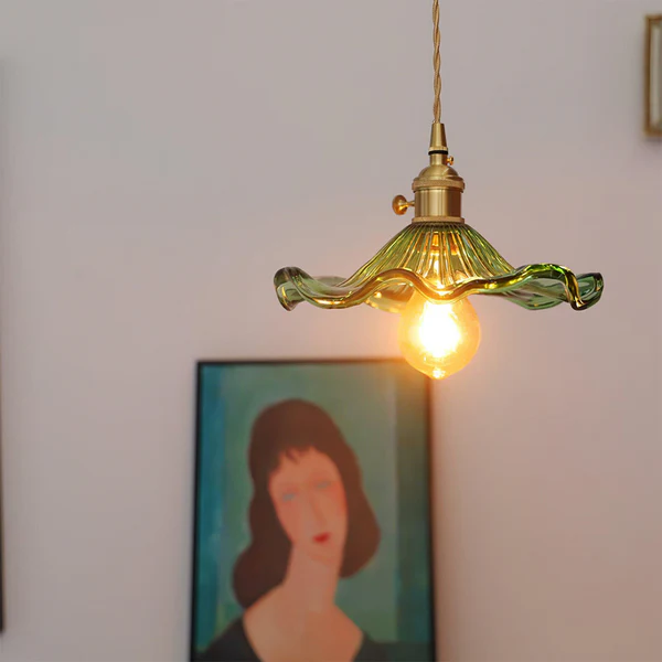 HibiscusGlow | Elegant Floral Glass Kitchen Pendant Lighting Fixture 2