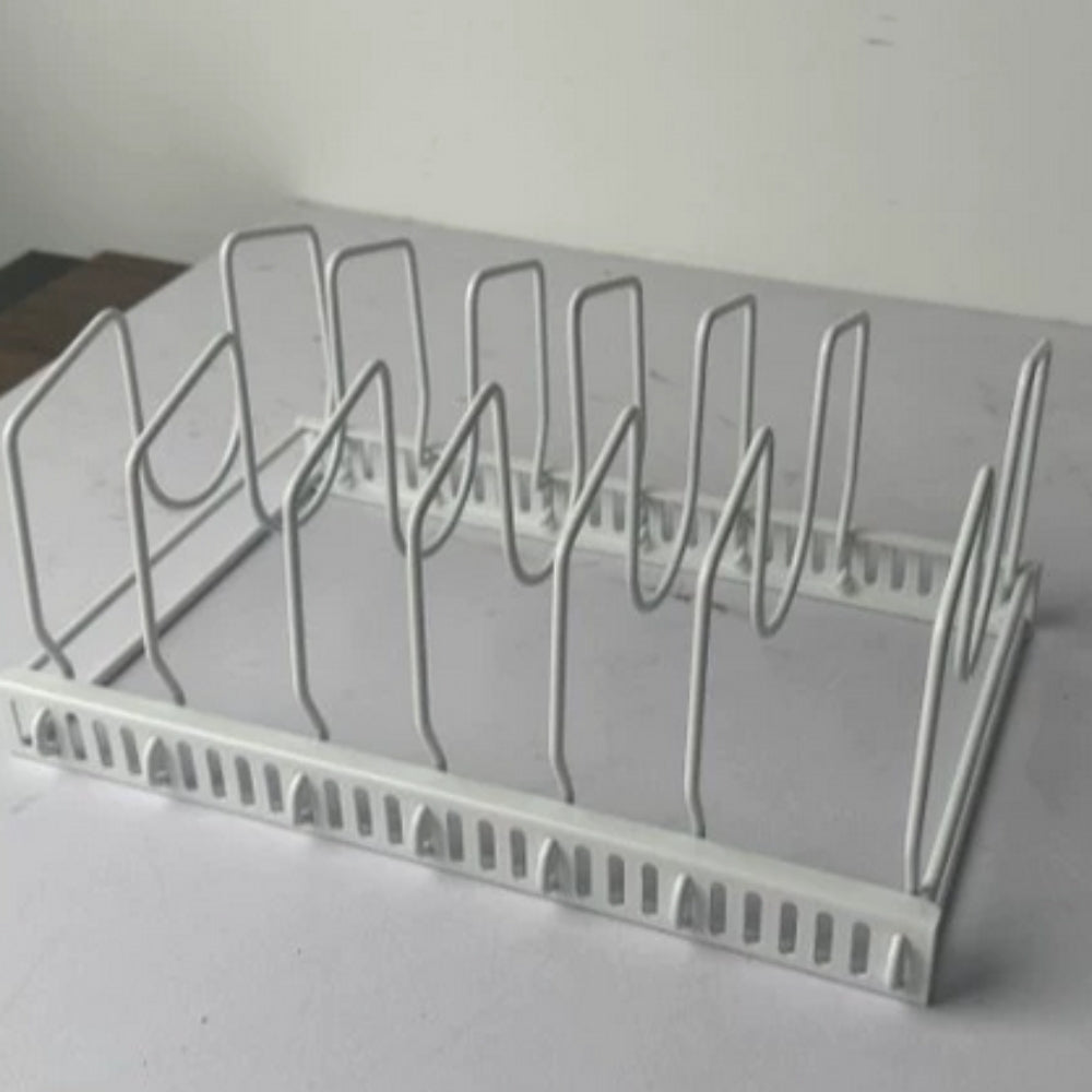 Iron Dish Pot Lid and Utensils Storage Rack 5