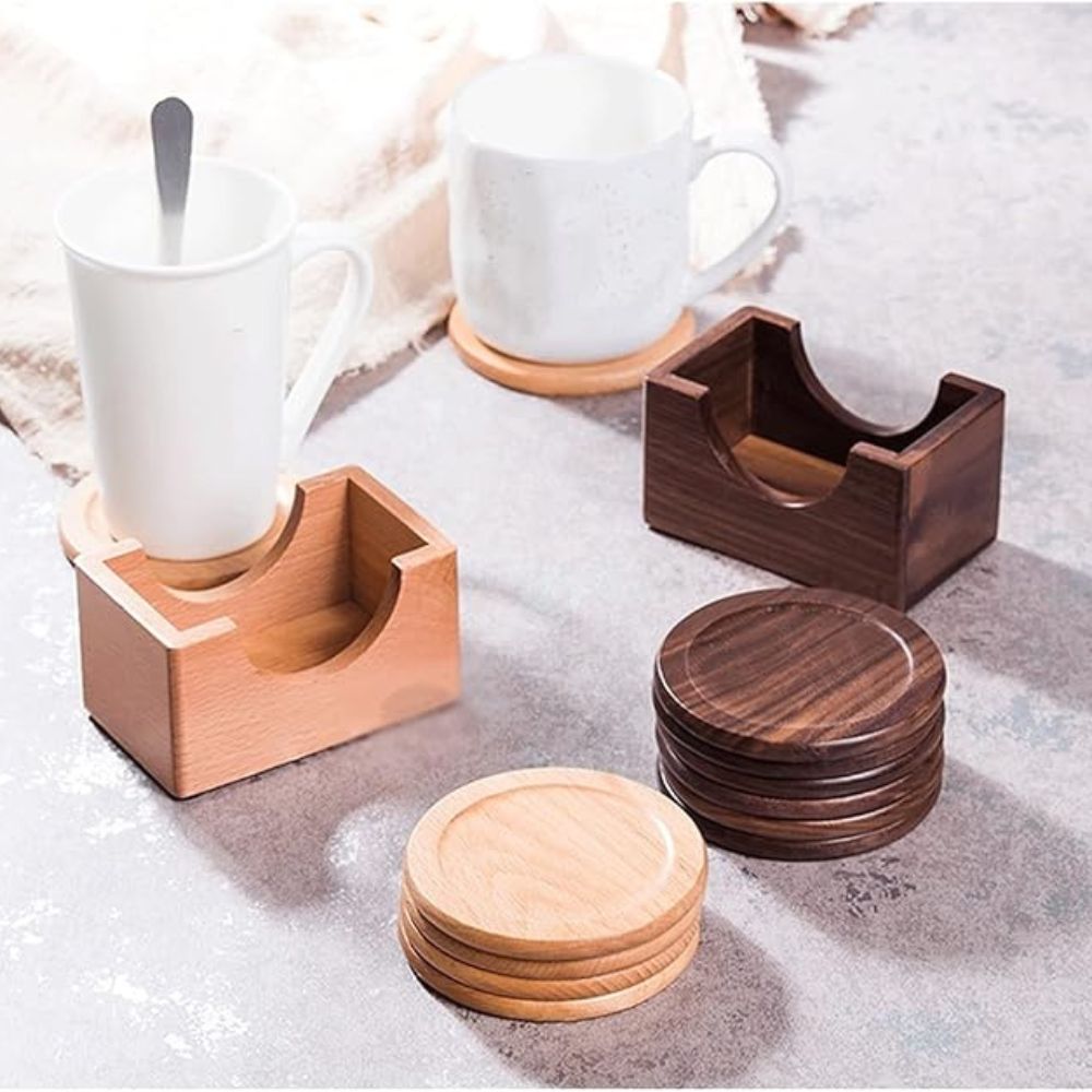 Japanese Style Wooden Coaster | 6pcs Set 1