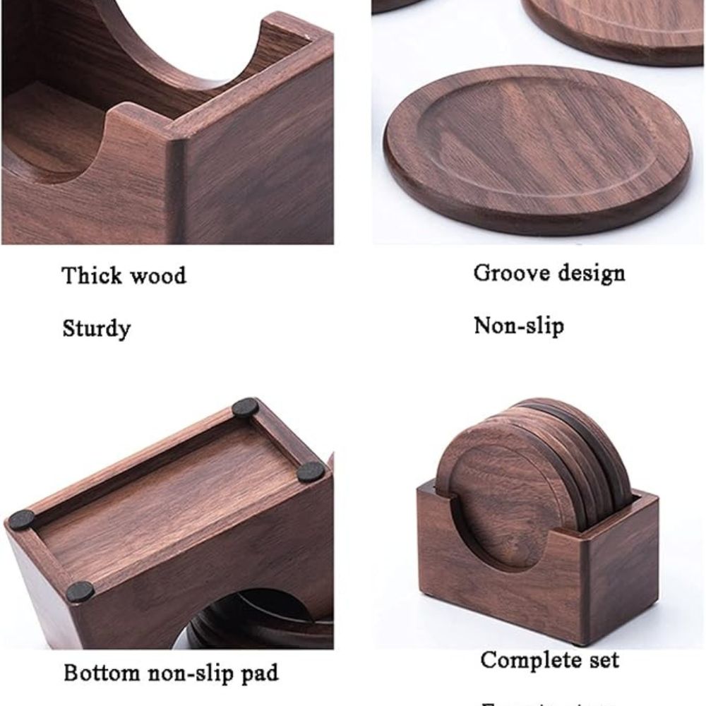 Japanese Style Wooden Coaster | 6pcs Set 3