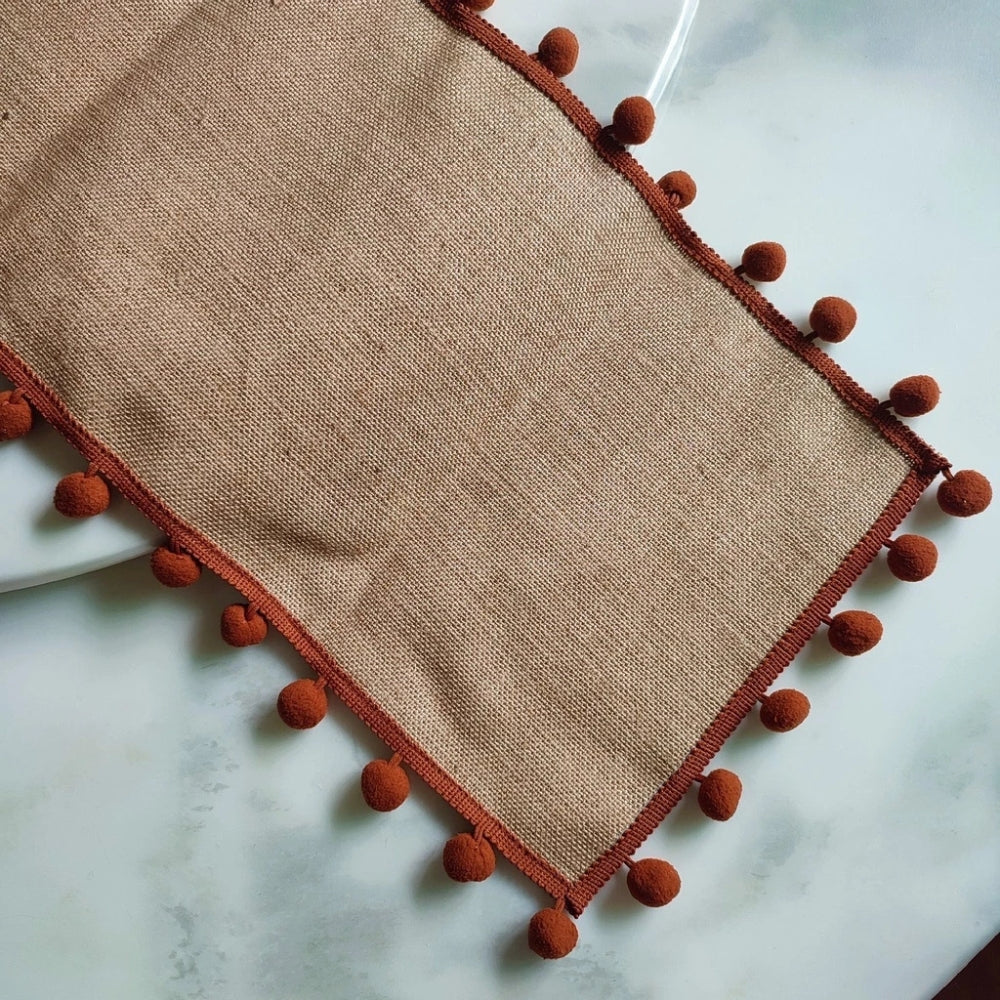 Jute Bohemian Pom-Pom Table Runner 6