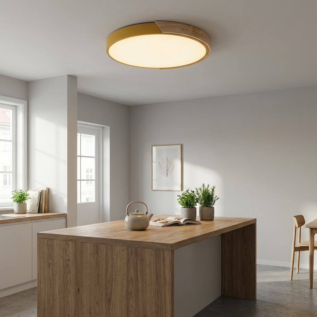 LioraWood | Stylish Modern LED Flush Mount Ceiling Light with Colorful Accent 3