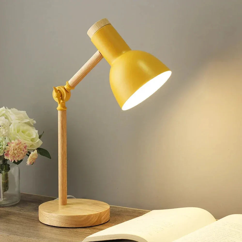 Wooden Adjustable Desk Lamp | Scandinavian-Inspired Table Light