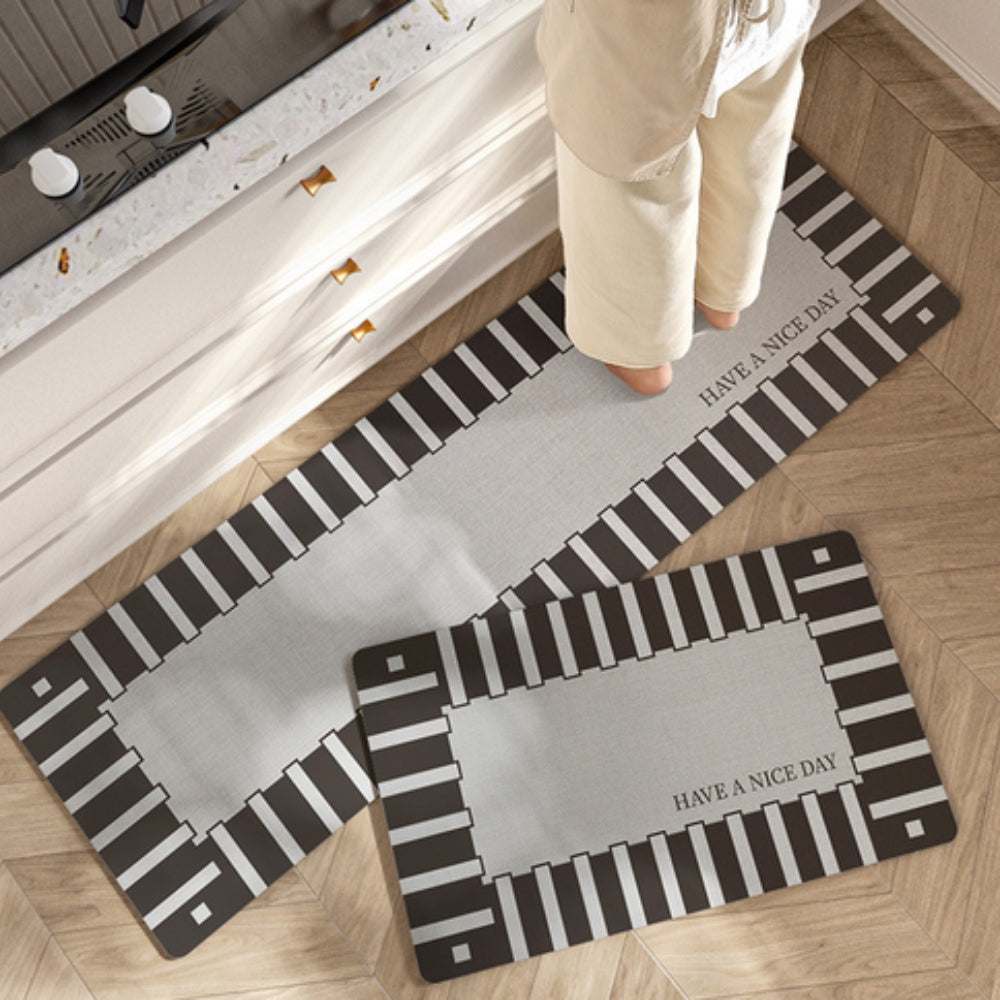 Lush Floral Striped Kitchen Mat 3