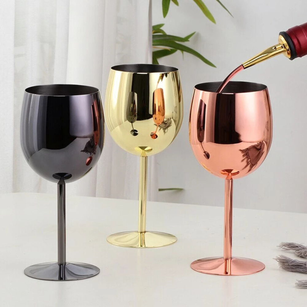 Lustrous Stainless Steel Wine Glass 1