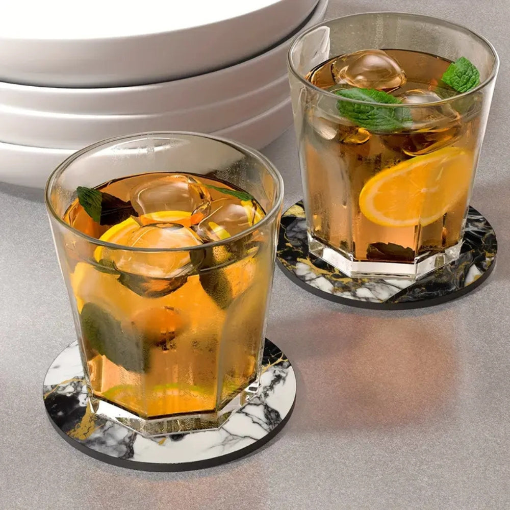 Luxury Marble Effect Drink Coasters | 5pcs Set 1