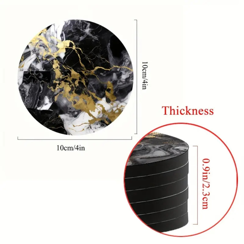 Luxury Marble Effect Drink Coasters | 5pcs Set 2