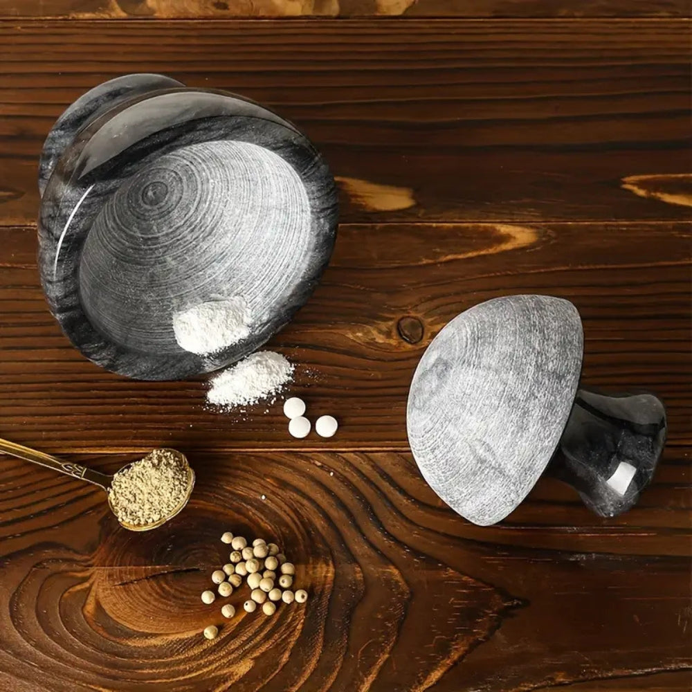 Marble Mortar & Pestel Spices Grinder 1