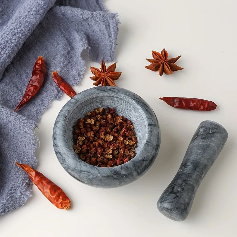Marble Mortar and Pestle Set 4