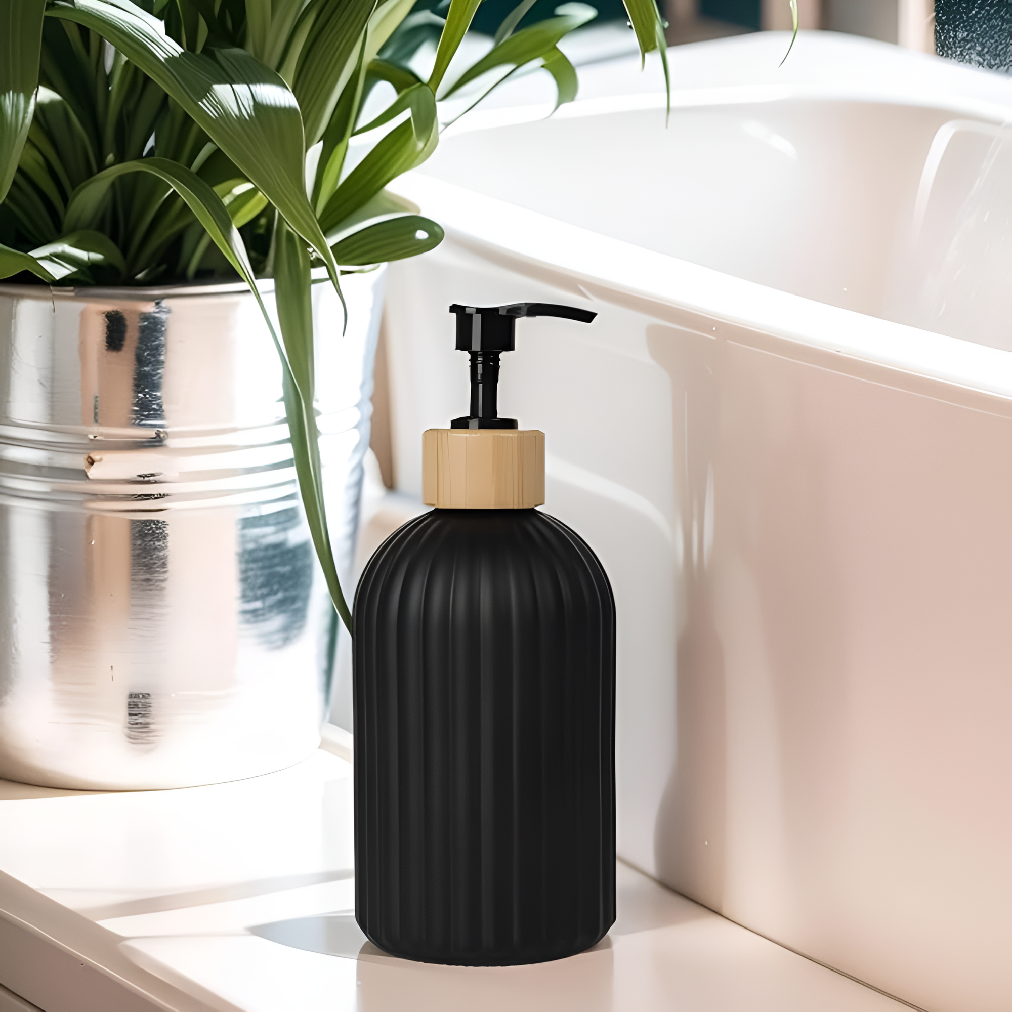 Minimalist Bamboo Pump Soap Dispenser 0