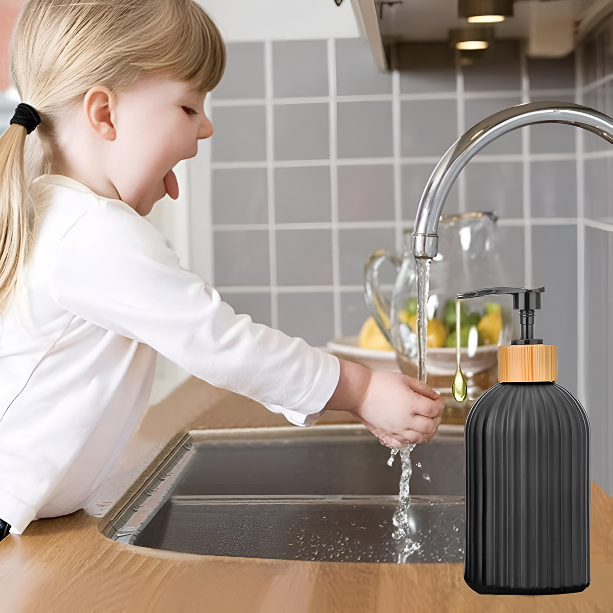 Minimalist Bamboo Pump Soap Dispenser 4