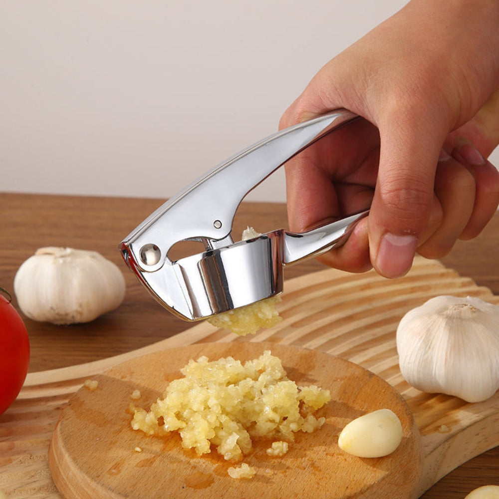 Minimalist Stainless Garlic Squeezer with Non-Slip Handle 1