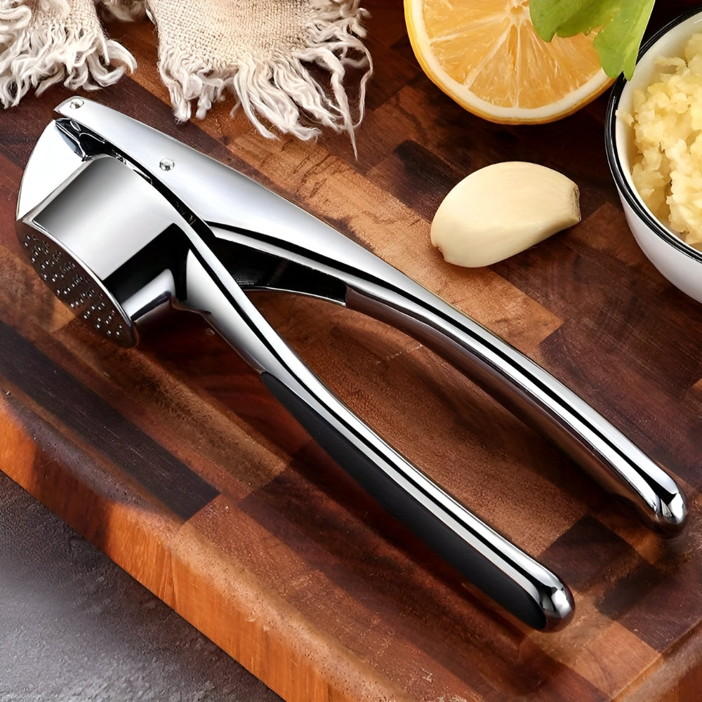 Minimalist Stainless Garlic Squeezer with Non-Slip Handle 3