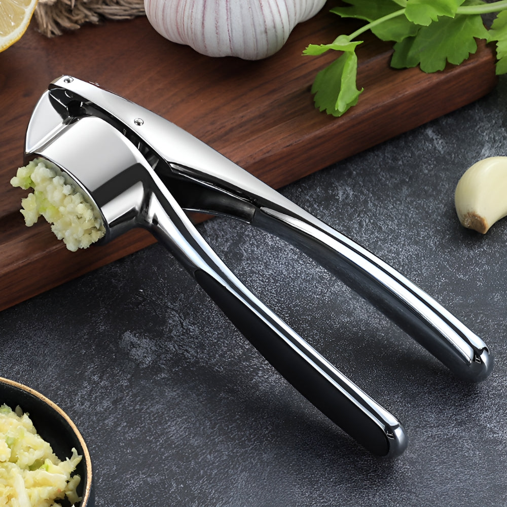Minimalist Stainless Garlic Squeezer with Non-Slip Handle 4