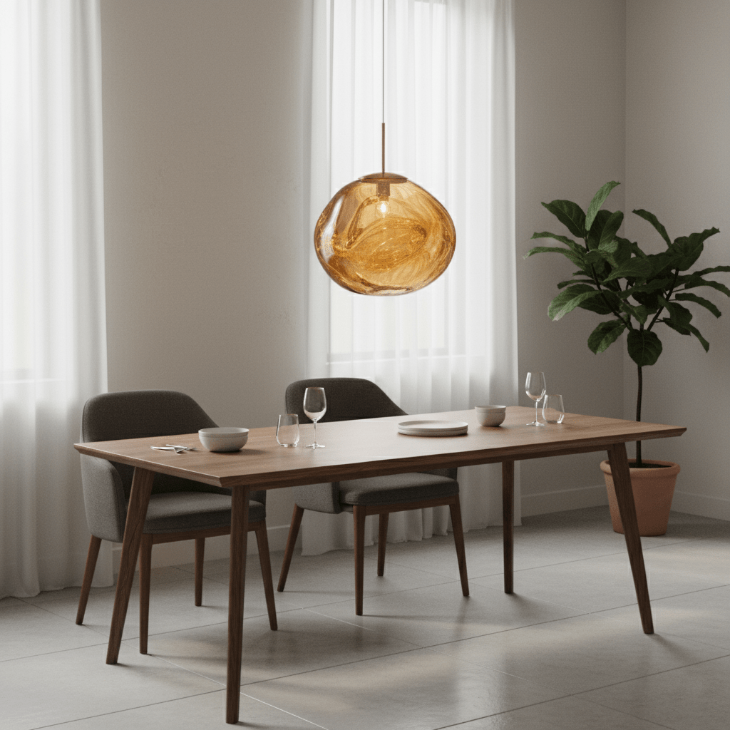 Glam Sculptural Mirrored Pendant Light