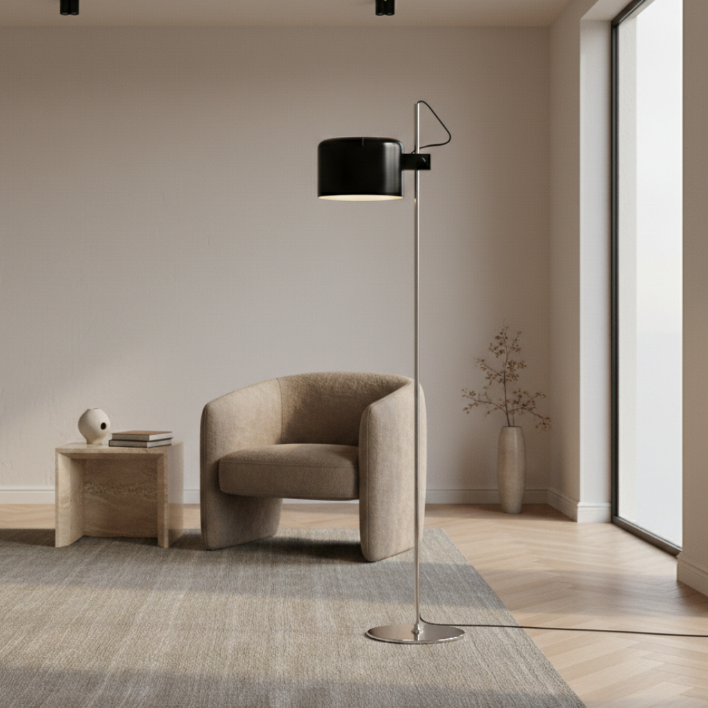 Modern Floor Lamp | Adjustable Black Standing Lamp with Flexible Illumination | Stylish Lighting Solution for Contemporary Spaces