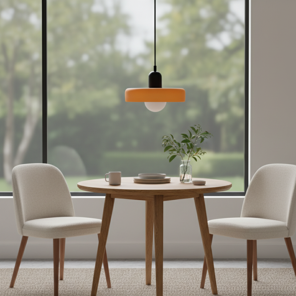 Modern Glass Pendant Light | Bauhaus-Inspired Design with Colorful Shade | Stylish Kitchen Island Lighting for Warm Illumination