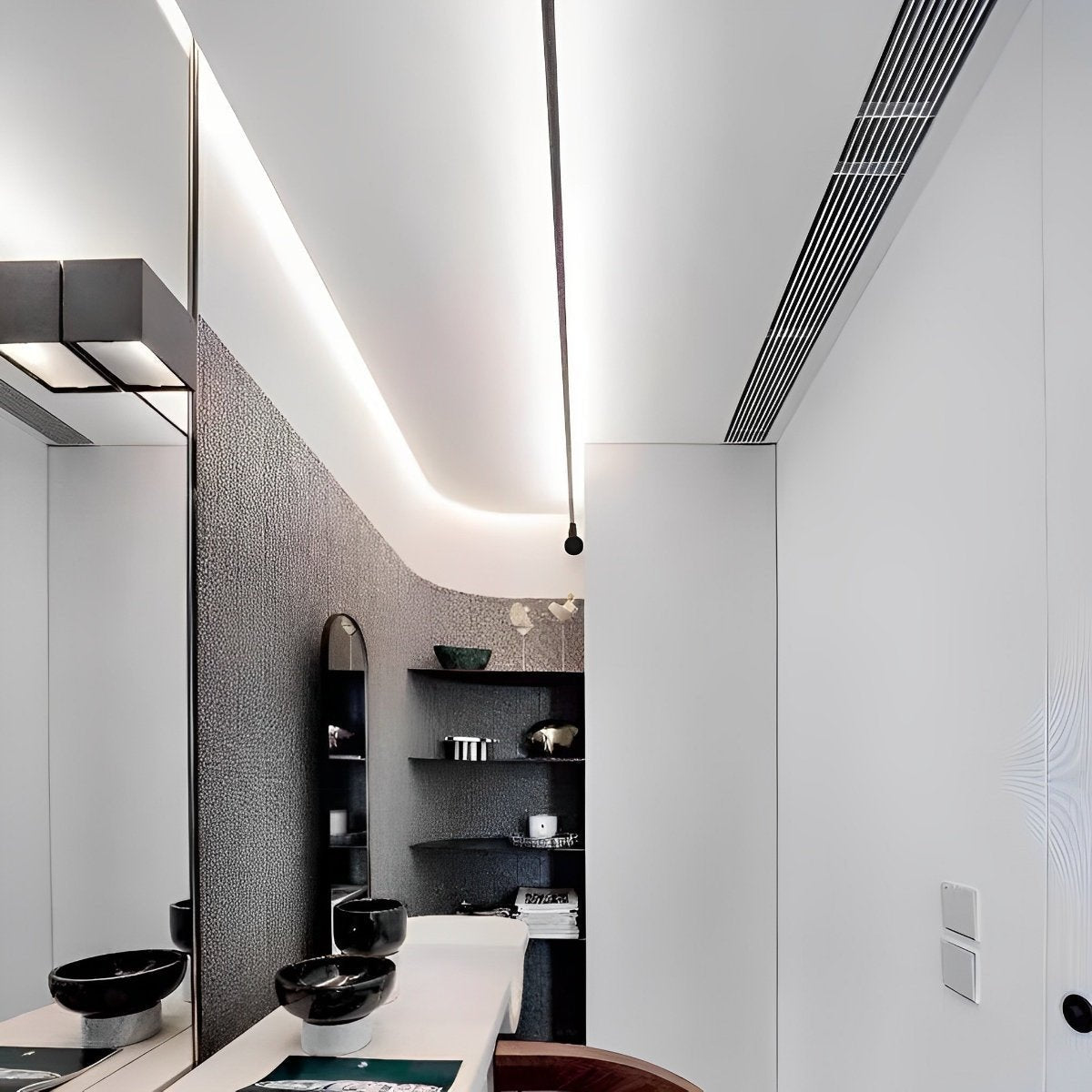 Modern Linear LED Strip Light with Rotatable Base for Adjustable Illumination | Flexible Indoor Lighting Solution