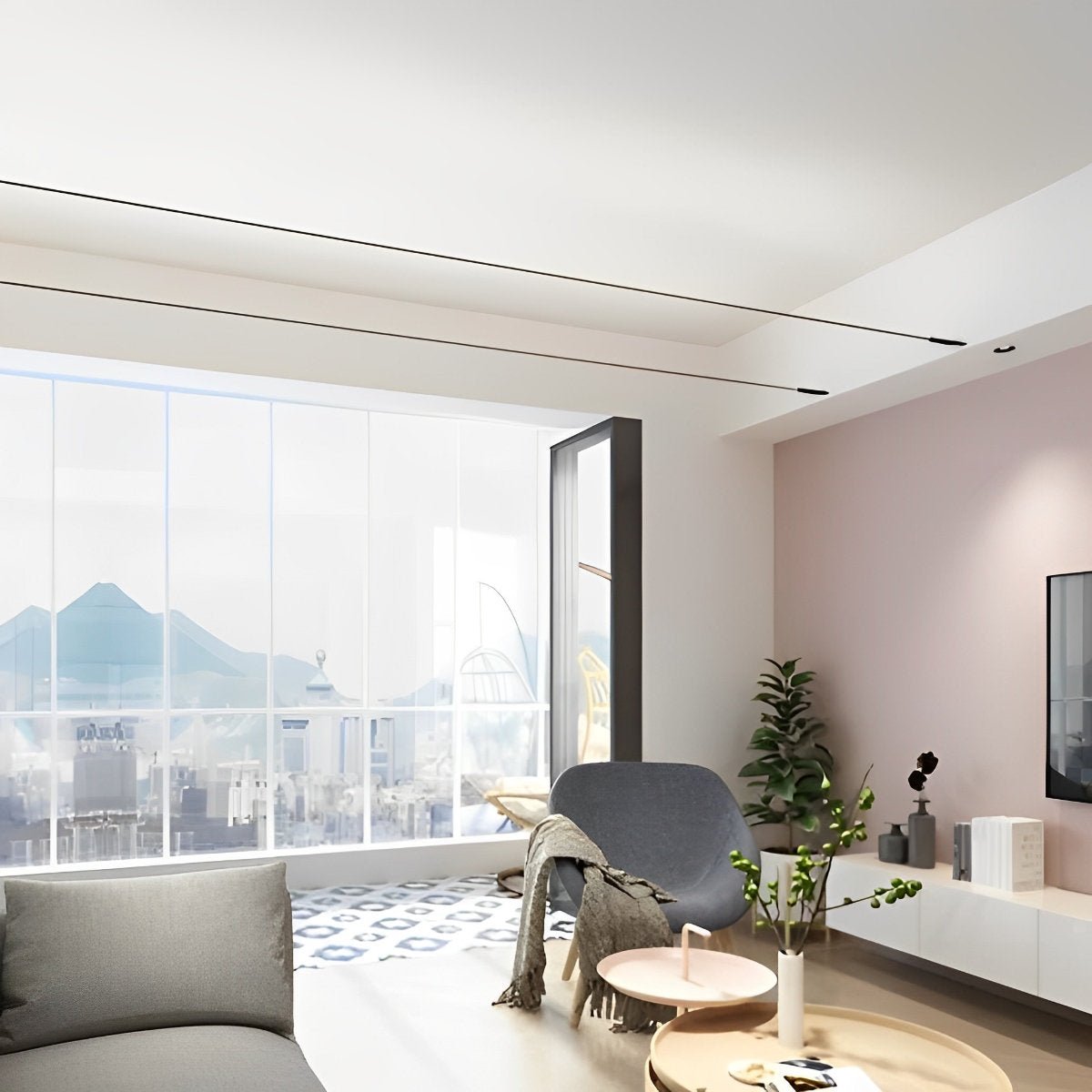 Modern Linear LED Strip Light with Rotatable Base for Adjustable Illumination | Flexible Indoor Lighting Solution