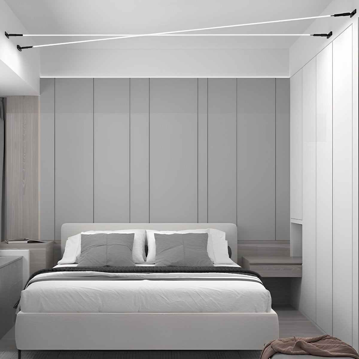 Modern Linear LED Strip Light with Rotatable Base for Adjustable Illumination | Flexible Indoor Lighting Solution