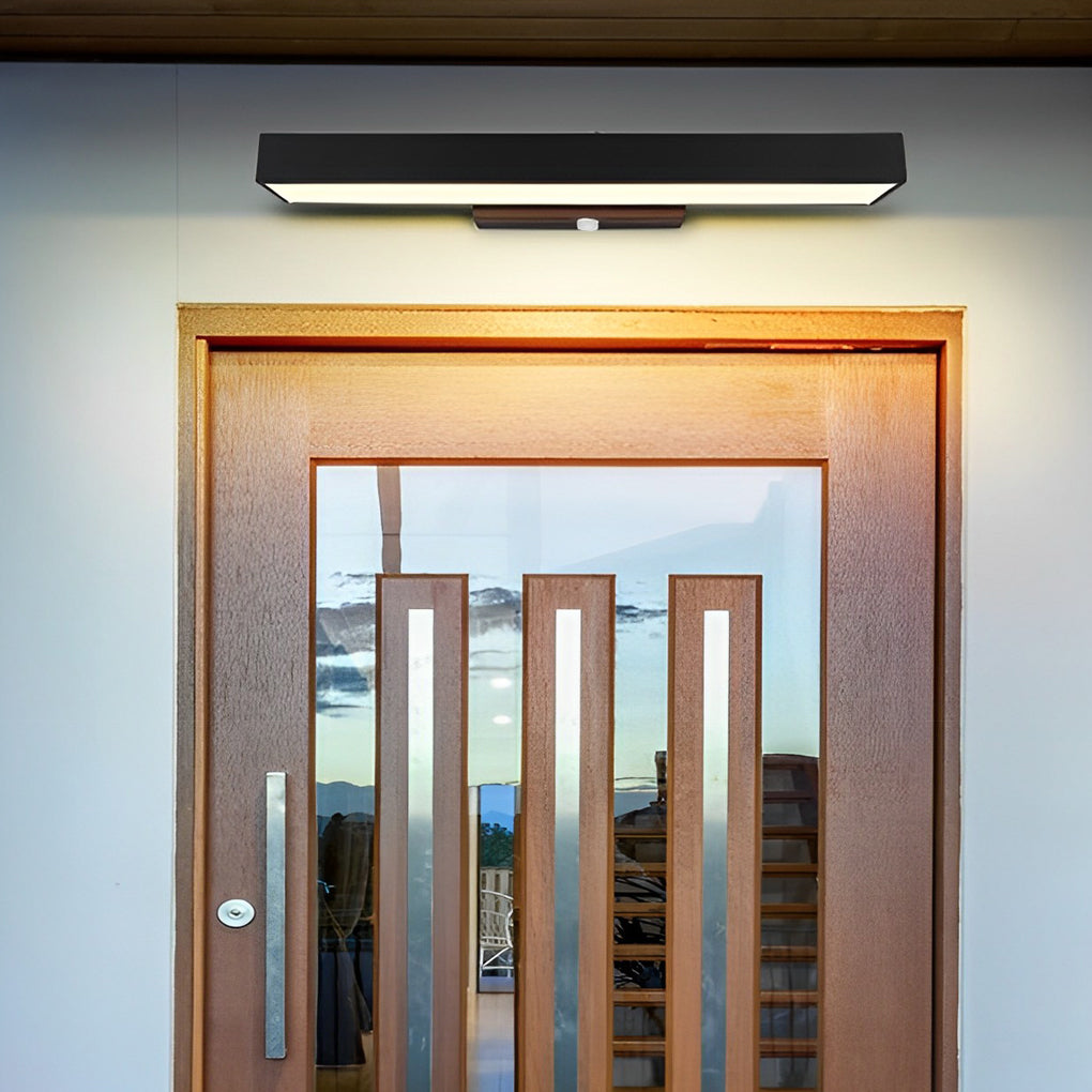 Modern Outdoor Wall Light | Black Stainless Steel Lantern with Motion Sensor | Stylish Illumination for Enhanced Security 1