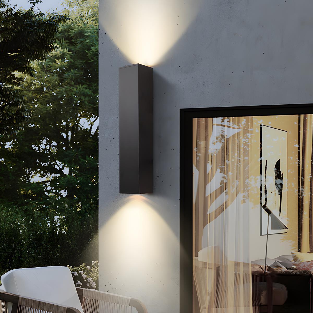 Modern Outdoor Wall Light | IP65 Waterproof Up Down Design with Integrated LED for Efficient Illumination