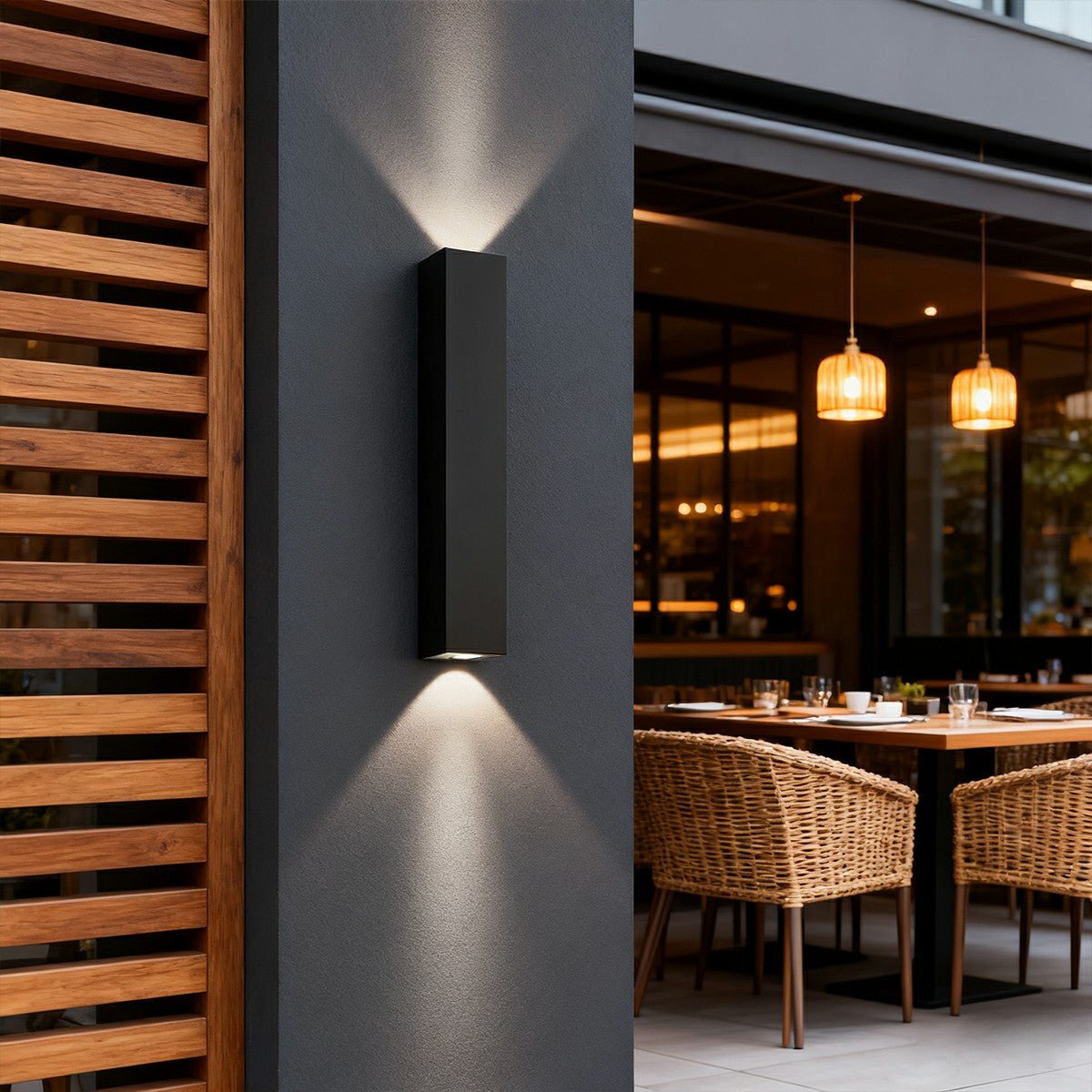 Modern Outdoor Wall Light | IP65 Waterproof Up Down Design with Integrated LED for Efficient Illumination