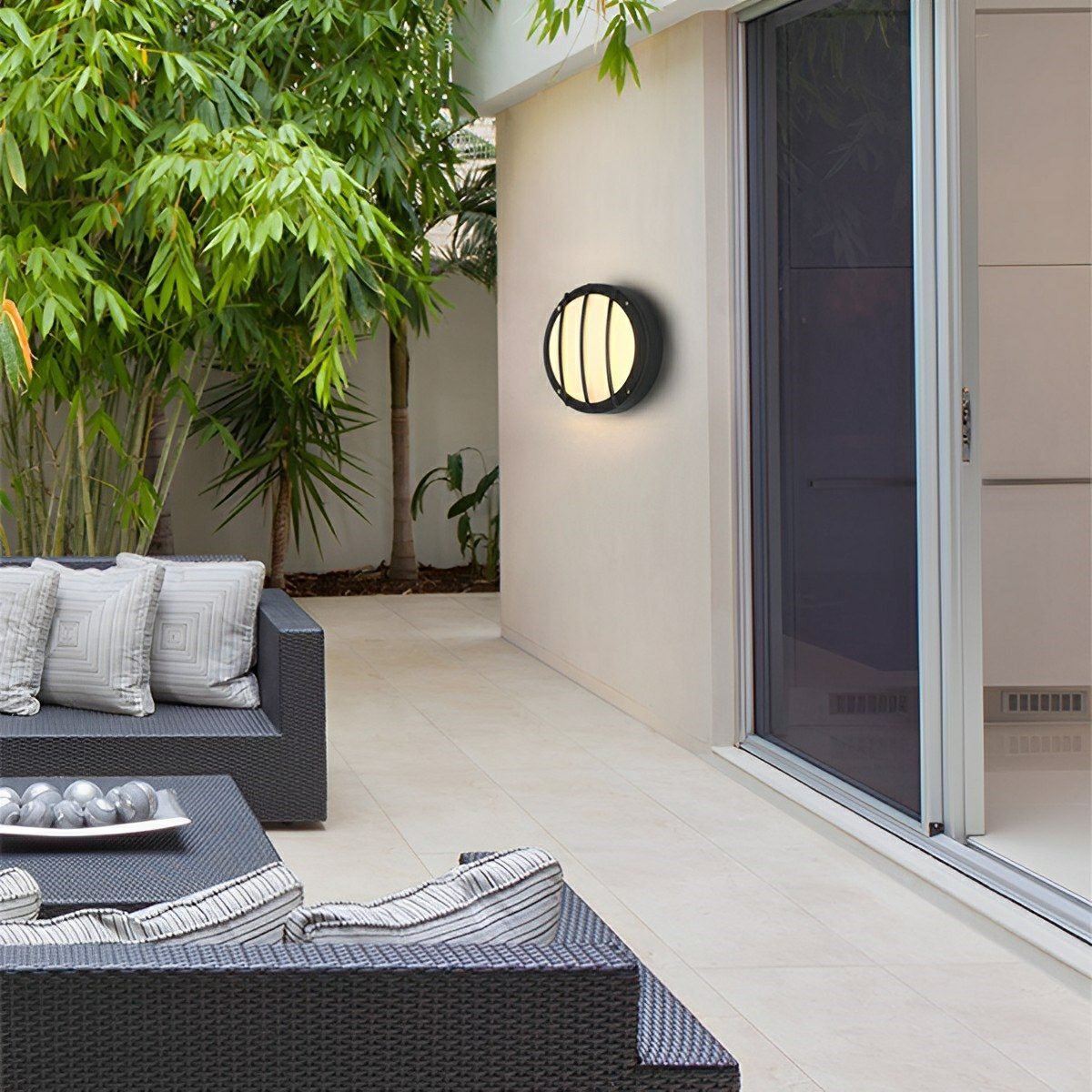 Modern Outdoor Wall Light | Round LED Lantern with IP65 Waterproof Rating | Versatile Illumination for Patios and Gardens