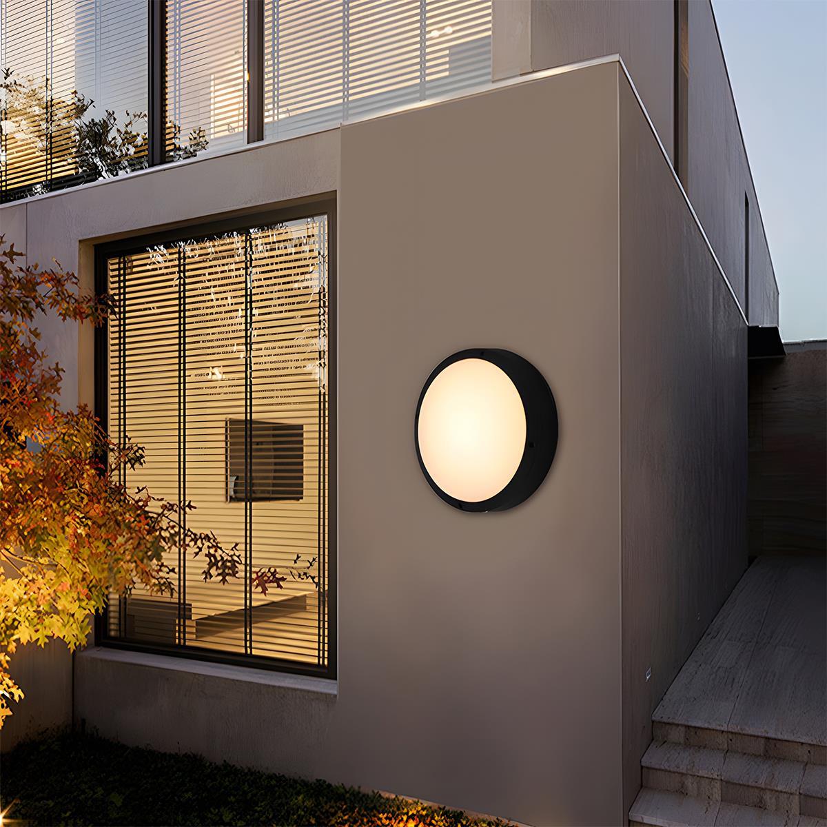 Modern Outdoor Wall Light | Round LED Lantern with IP65 Waterproof Rating | Versatile Illumination for Patios and Gardens