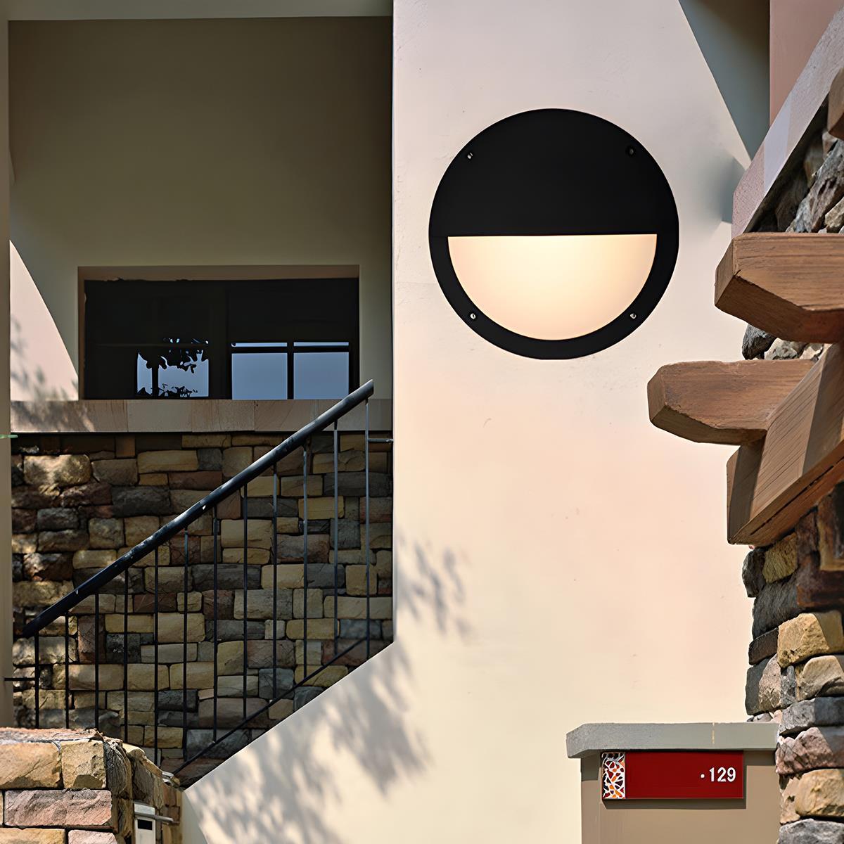 Modern Outdoor Wall Light | Round LED Lantern with IP65 Waterproof Rating | Versatile Illumination for Patios and Gardens