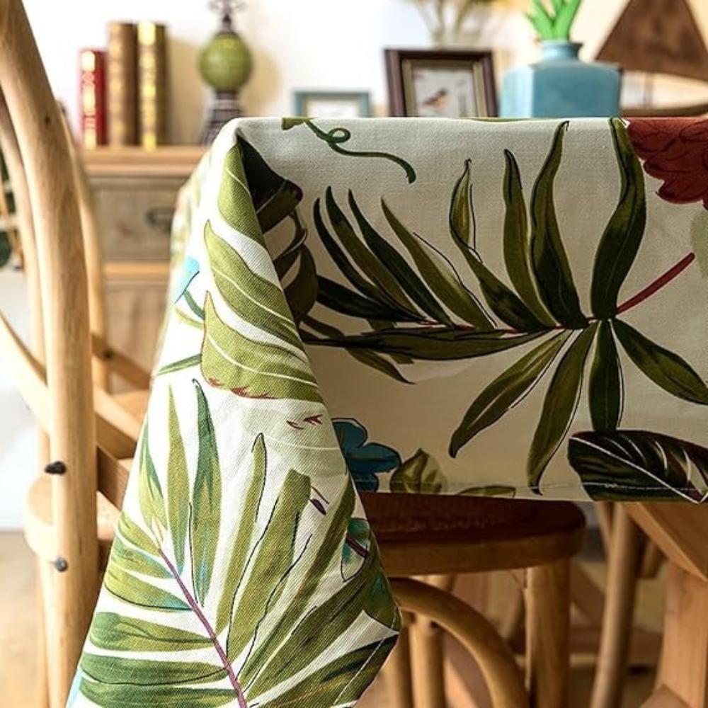 Monstera Leaves Cotton Tablecloth 2