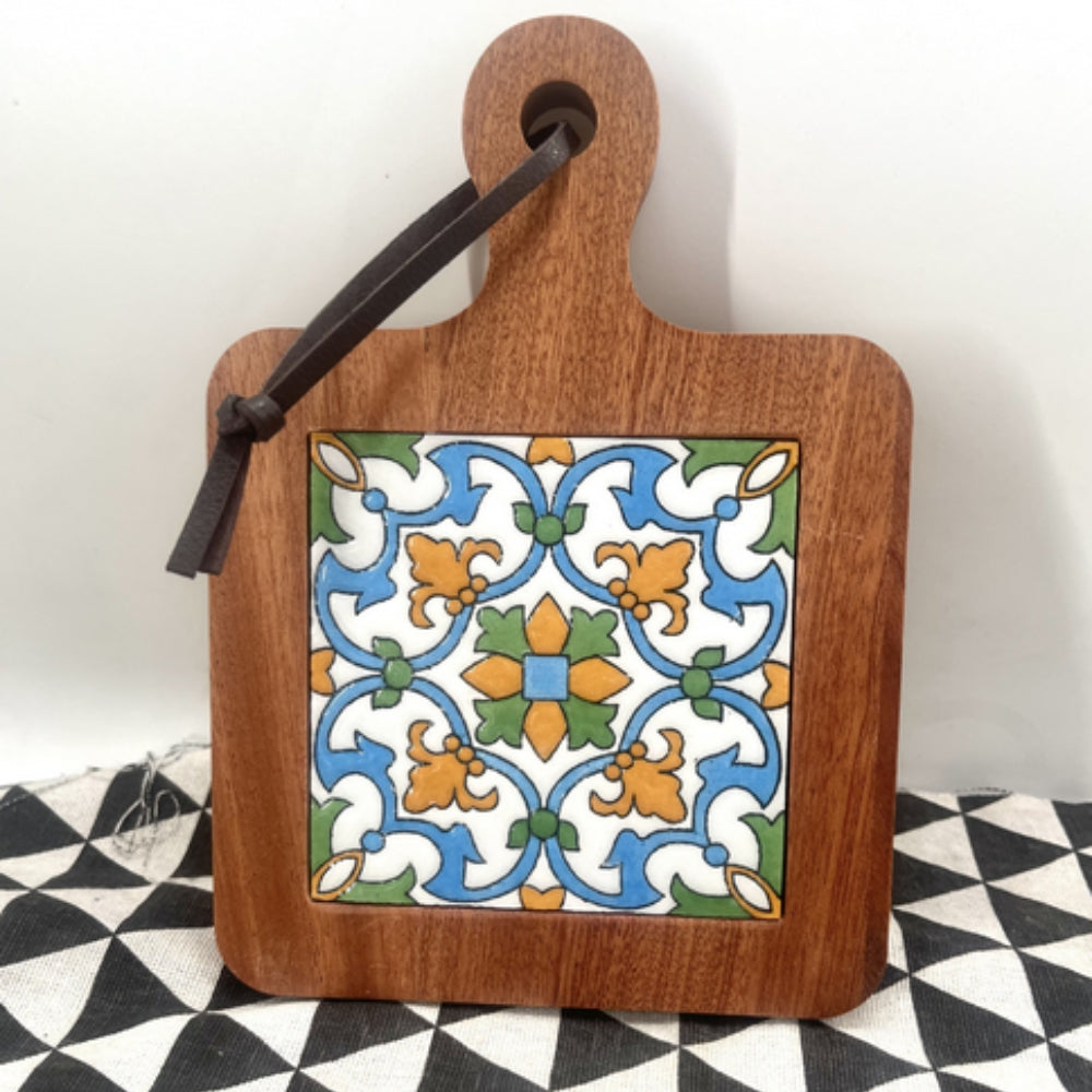 Moroccan Ebony Floral Wooden Trivets 5
