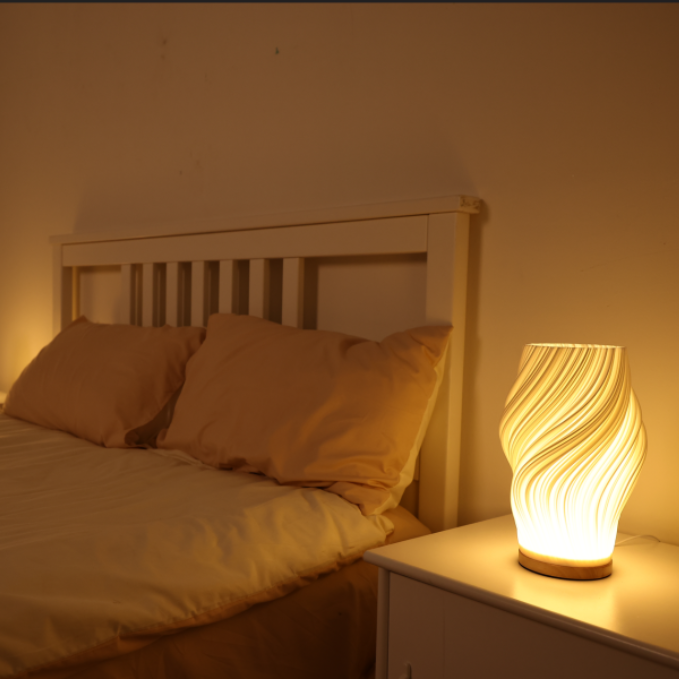Serene Wavecrest Lamp | Modern Soft-Glow Table Light