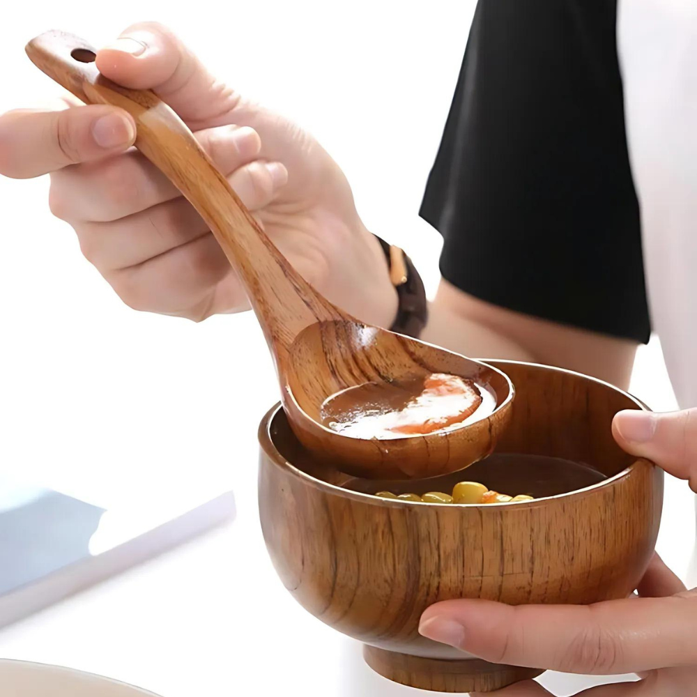 Natural Wooden Soup Spoon - 1pc 2