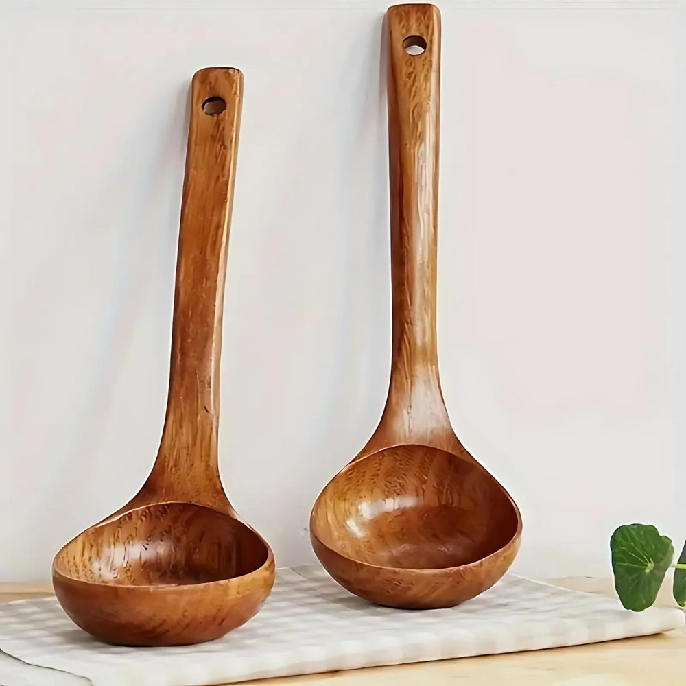 Natural Wooden Soup Spoon - 1pc 4